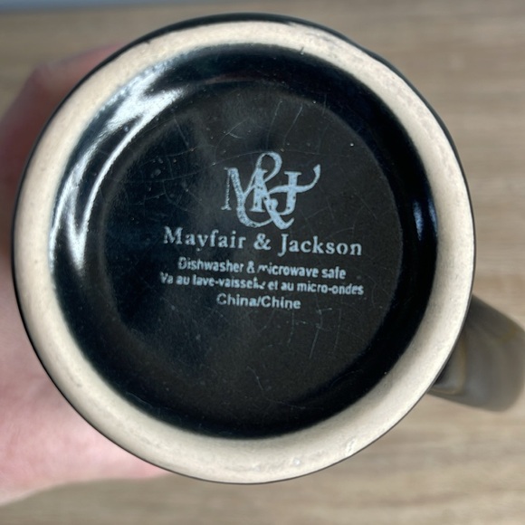 Mayfair & Jackson Black Embossed Tall Latte Coffee Mug 12 oz - Picture 6 of 7